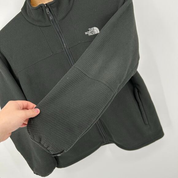 Men's Grey The North Face Full-Zip Fleece Waffle Micro Grid Jacket XL - Picture 6 of 11